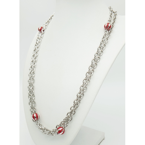 1238 - A Desirable and Scarce Theo Fennell Sterling Silver and Enamel Necklace from the Designers Alias Col... 