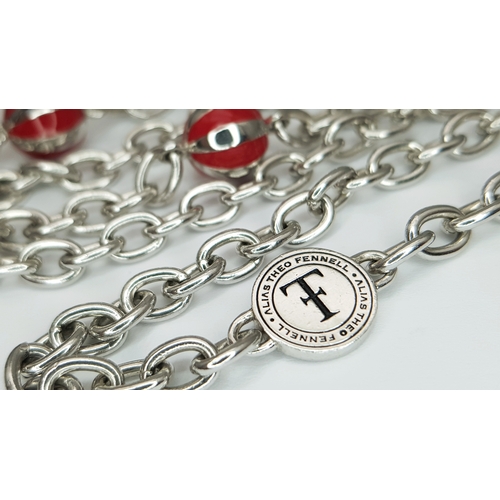 1238 - A Desirable and Scarce Theo Fennell Sterling Silver and Enamel Necklace from the Designers Alias Col... 