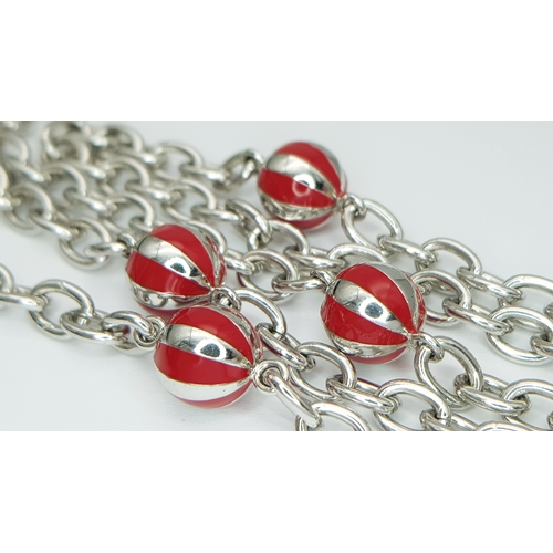 1238 - A Desirable and Scarce Theo Fennell Sterling Silver and Enamel Necklace from the Designers Alias Col... 