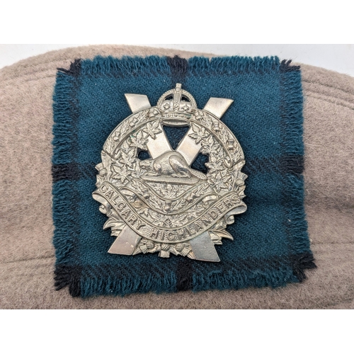 563 - WW2 Scottish Tailors Made Tam ‘O’ Shanter Badged to the Canadian Calgary Highlanders.