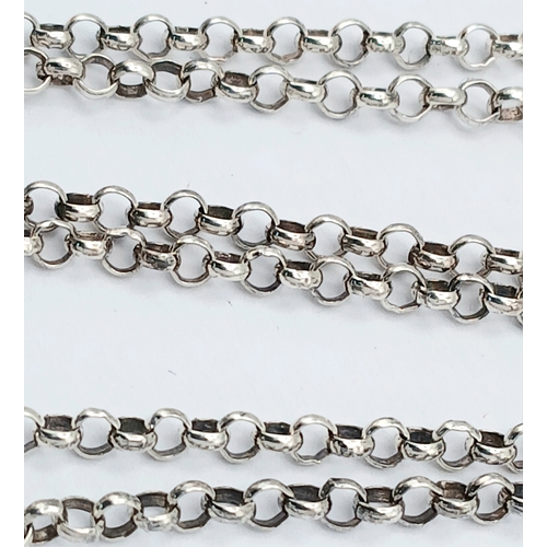 1248 - A 925 Silver Necklace with Burgundy Stone Drop Charms. Belcher chain with three faceted burgundy sto... 