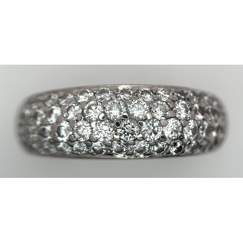 20 - AN 18K WHITE GOLD, DIAMOND SET RING. 1 STONE MISSING. 0.50CTW. 6.6G, SIZE L. TAN 2016