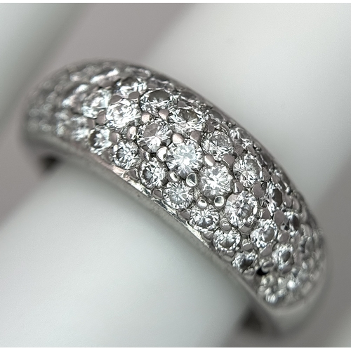 20 - AN 18K WHITE GOLD, DIAMOND SET RING. 1 STONE MISSING. 0.50CTW. 6.6G, SIZE L. TAN 2016