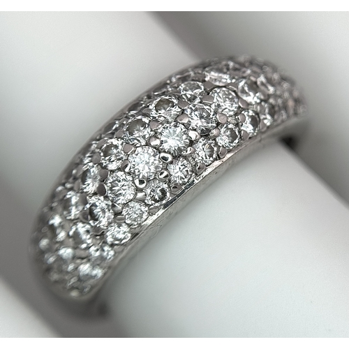 20 - AN 18K WHITE GOLD, DIAMOND SET RING. 1 STONE MISSING. 0.50CTW. 6.6G, SIZE L. TAN 2016