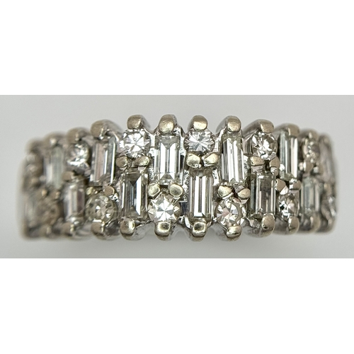 27 - AN 18K WHITE GOLD, MIXED CUT, DIAMOND SET RING. 0.25CTW. 4.9G, SIZE M. JB 2007