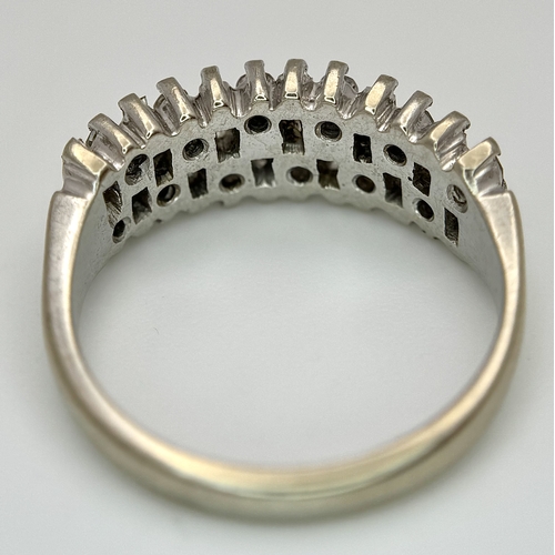 27 - AN 18K WHITE GOLD, MIXED CUT, DIAMOND SET RING. 0.25CTW. 4.9G, SIZE M. JB 2007