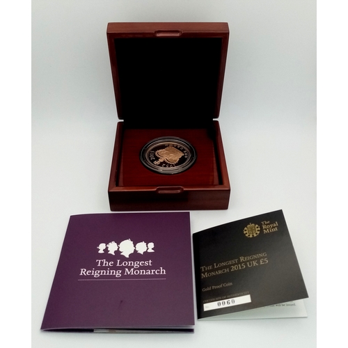 59 - A 22K PROOF GOLD COMMEMORATIVE COIN WEIGHING 39.94gms ISSUED BY THE ROYAL MINT TO CELEBRATE 