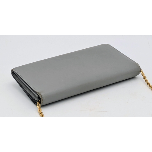 585 - A Scarce Vintage Fendi Grey Leather Shoulder Bag with original box and dustcover. 19cm wide.