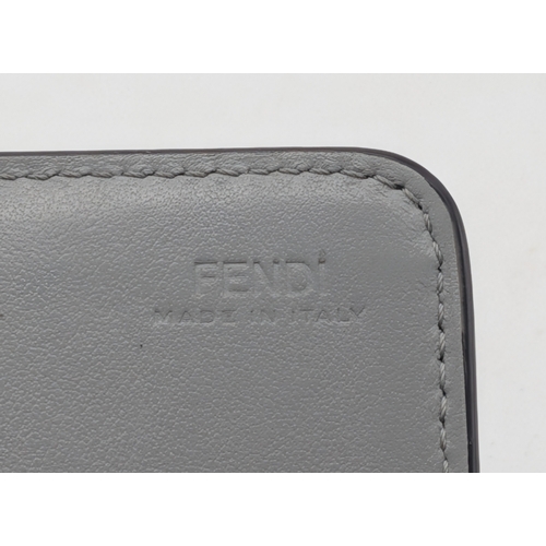 585 - A Scarce Vintage Fendi Grey Leather Shoulder Bag with original box and dustcover. 19cm wide.