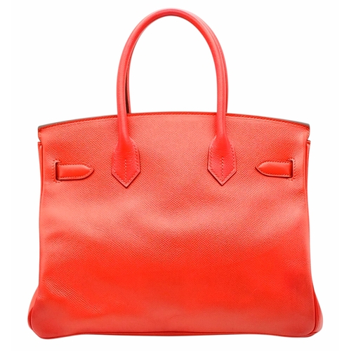 103 - An Hermes Bougainvillier Epsom Birkin 30 Handbag. Bougainvillier Epsom leather exterior with silver-... 