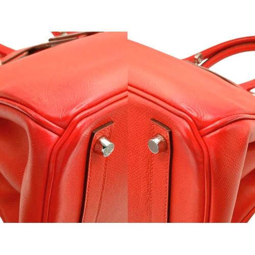 103 - An Hermes Bougainvillier Epsom Birkin 30 Handbag. Bougainvillier Epsom leather exterior with silver-... 