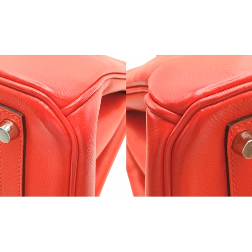 103 - An Hermes Bougainvillier Epsom Birkin 30 Handbag. Bougainvillier Epsom leather exterior with silver-... 