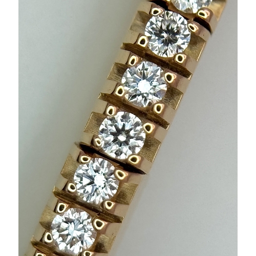 26 - A Bucherer 18K Rose Gold Diamond Adjustable Bracelet. Set with round brilliant claw set diamonds, to... 