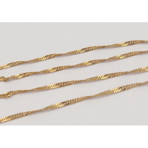 35 - Classic 9 CARAT GOLD FINE CHAIN NECKLACE. 1.0 Grams. 46 cm. Please see pictures.