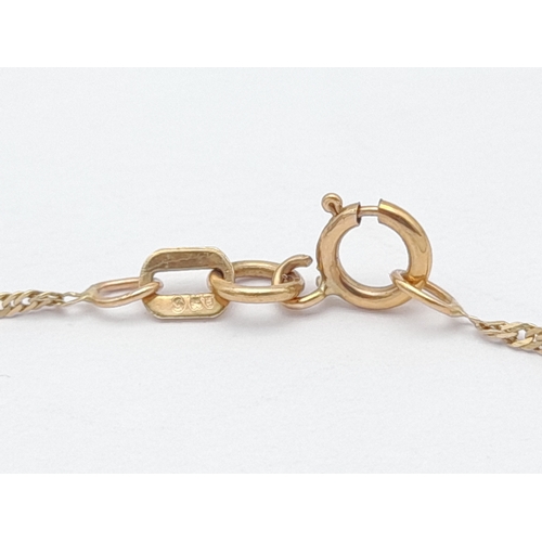 35 - Classic 9 CARAT GOLD FINE CHAIN NECKLACE. 1.0 Grams. 46 cm. Please see pictures.