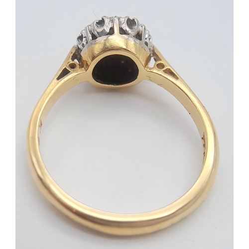 42 - Vintage 18 CARAT GOLD, RUBY and DIAMOND RING. Full UK hallmark. 3.9 Grams. Size M 1/2 - N. Beautiful... 