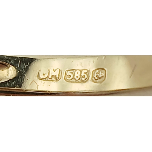 49 - Beautiful 14 CARAT GOLD SAPPHIRE and DIAMOND RING. Fully hallmarked. 2.4 Grams. Size O 1/2 - P.