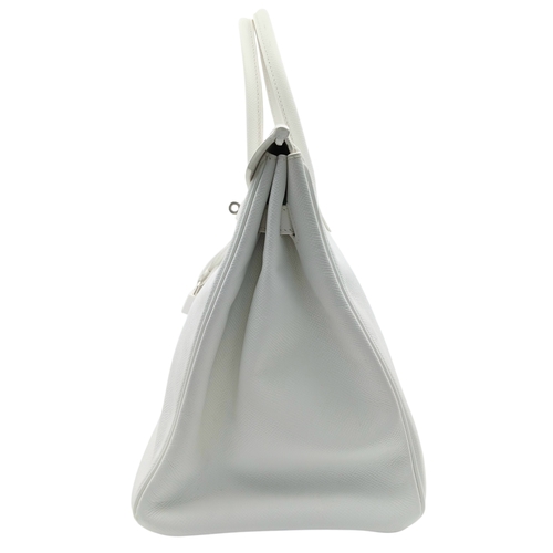 5 - An Hermès White Epsom Birkin 35 Handbag. White Epsom leather exterior with silver-toned hardware, do... 