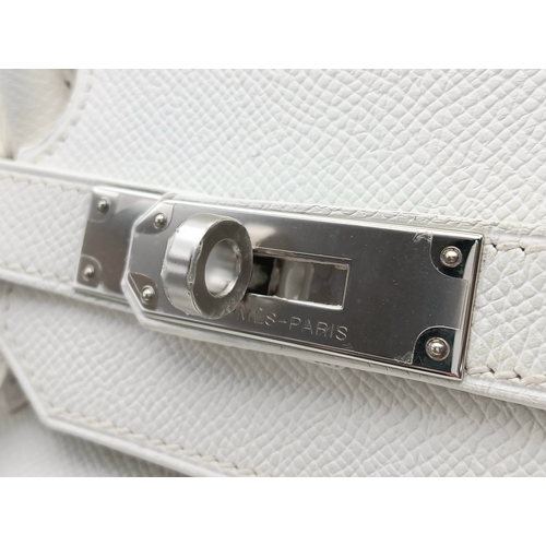 5 - An Hermès White Epsom Birkin 35 Handbag. White Epsom leather exterior with silver-toned hardware, do... 