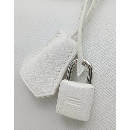 5 - An Hermès White Epsom Birkin 35 Handbag. White Epsom leather exterior with silver-toned hardware, do... 