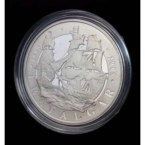 611 - A Royal Mint Sterling Silver 2005 Commemorative Battle of Trafalgar Proof Crown Coin. £5 denominatio... 