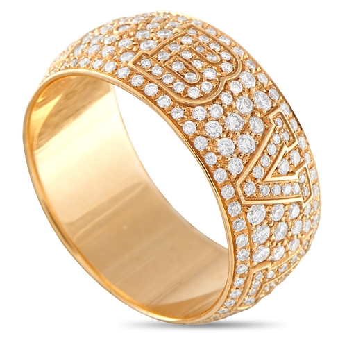 30 - A Bvlgari Monologo 18K Yellow Gold 2.0ct Diamond Ring. Pav set round Diamonds with a total weight of... 