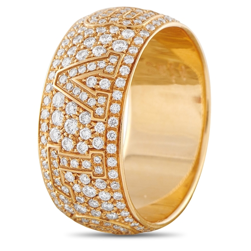 30 - A Bvlgari Monologo 18K Yellow Gold 2.0ct Diamond Ring. Pav set round Diamonds with a total weight of... 