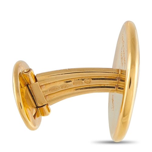 1488 - A pair of Patek Philippe 18K Yellow Gold Cufflinks. A fierce tiger motif makes a statement at the ce... 