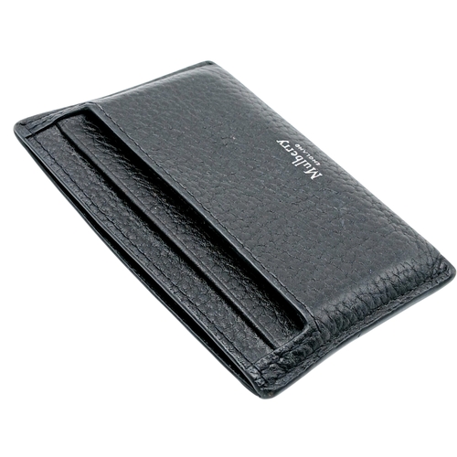 586 - A Mulberry Black Classic Grain Leather Card Holder. Size approx: 10.5cm x 7.7cm. Ref: 28006