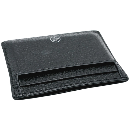586 - A Mulberry Black Classic Grain Leather Card Holder. Size approx: 10.5cm x 7.7cm. Ref: 28006