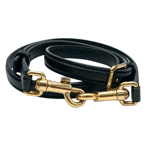 565 - A Dolce & Gabbana Dauphine Small Miss Sicily Satchel Bag. Black grained leather exterior with gold-t... 