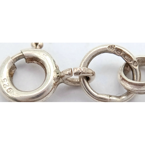 1242 - 2 x GENUINE SILVER BRACELETS. To include Fully Halmarked DOUBLE BELCHER LINK ,Together With ITALIAN ... 