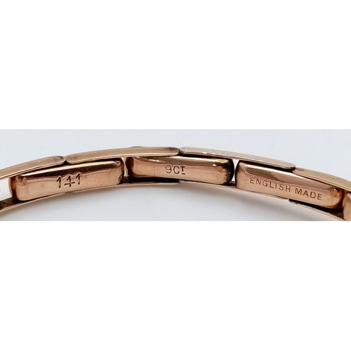 553 - Ladies Antique 9 CARAT GOLD ART DECO WRISTWATCH with 9 CARAT EXPANDABLE BRACELET.  Clear hallmark fo... 
