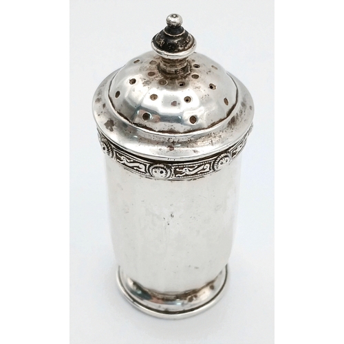 609 - Antique SILVER  PEPPER POT. Clear hallmark for Charles Packer,Birmingham 1934. Nice decorative featu... 