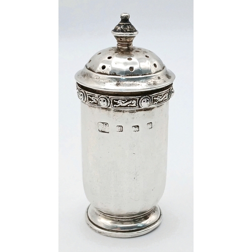 609 - Antique SILVER  PEPPER POT. Clear hallmark for Charles Packer,Birmingham 1934. Nice decorative featu... 