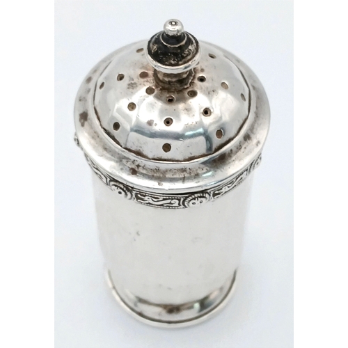 609 - Antique SILVER  PEPPER POT. Clear hallmark for Charles Packer,Birmingham 1934. Nice decorative featu... 
