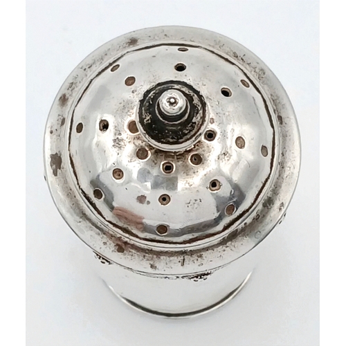 609 - Antique SILVER  PEPPER POT. Clear hallmark for Charles Packer,Birmingham 1934. Nice decorative featu... 