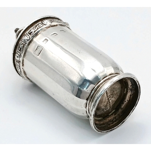 609 - Antique SILVER  PEPPER POT. Clear hallmark for Charles Packer,Birmingham 1934. Nice decorative featu... 