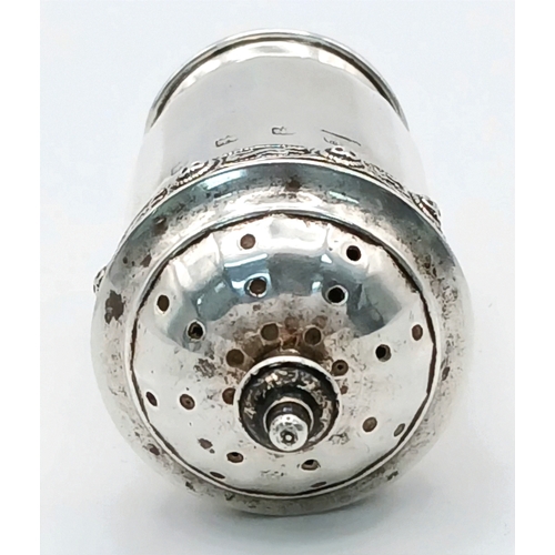609 - Antique SILVER  PEPPER POT. Clear hallmark for Charles Packer,Birmingham 1934. Nice decorative featu... 