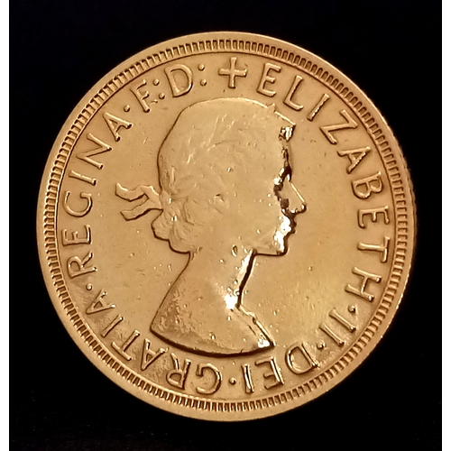 1211 - A 1967, QUEEN ELIZABETH II, FULL SOVEREIGN COIN. PROOF CONDITION. 22K GOLD. 9905