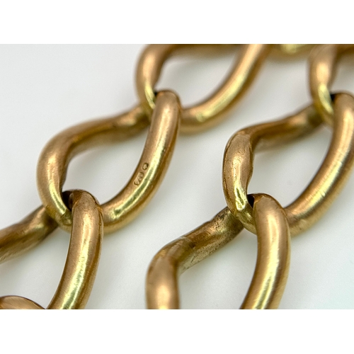 23 - A Vintage Curb Link Chain Bracelet with Heart Clasp. 20cm. 23g.