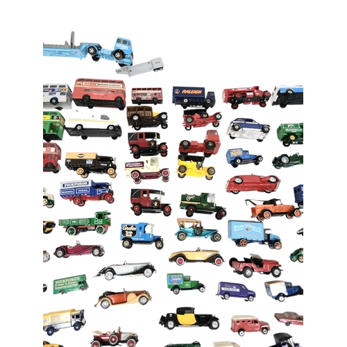 1220 - A box of loose Matchbox and Corgi diecast toy vehicles.