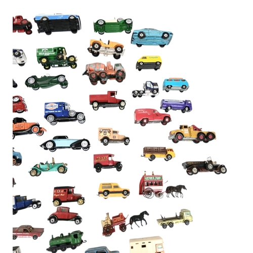 1220 - A box of loose Matchbox and Corgi diecast toy vehicles.