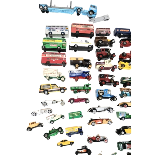 1220 - A box of loose Matchbox and Corgi diecast toy vehicles.