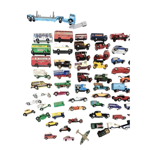 1220 - A box of loose Matchbox and Corgi diecast toy vehicles.