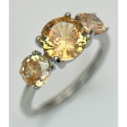 1237 - Four Stone Set Silver Rings (adjustable) and a Pair of Moissanite Silver Stud Earrings with a certif... 