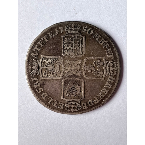560 - 1750 GEORGE II SILVER SHILLING coin. Very Fine Condition. Please see pictures.