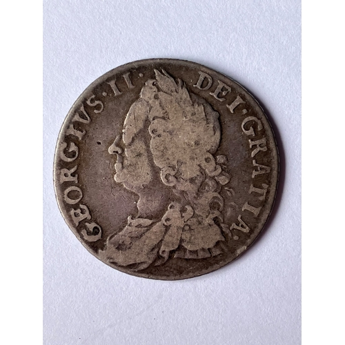 560 - 1750 GEORGE II SILVER SHILLING coin. Very Fine Condition. Please see pictures.