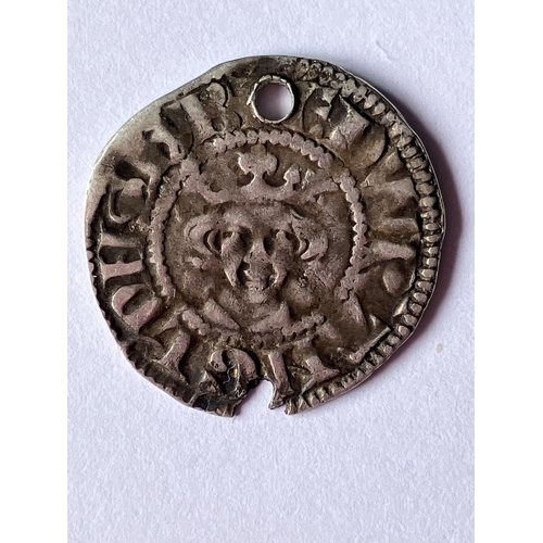 574 - EDWARD I (1239 - 1307) SILVER PENNY coin .  London Mint. Long cross variant. Decent portrait. Drille... 