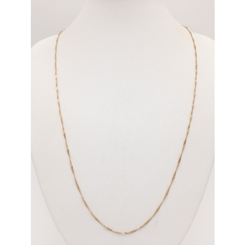 35 - Classic 9 CARAT GOLD FINE CHAIN NECKLACE. 1.0 Grams. 46 cm. Please see pictures.
